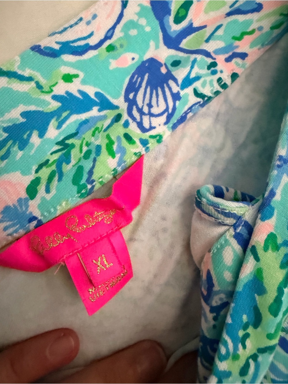 Lilly Pulitzer Multicolor Floral Button-Up in Aqua, Blue & Pink